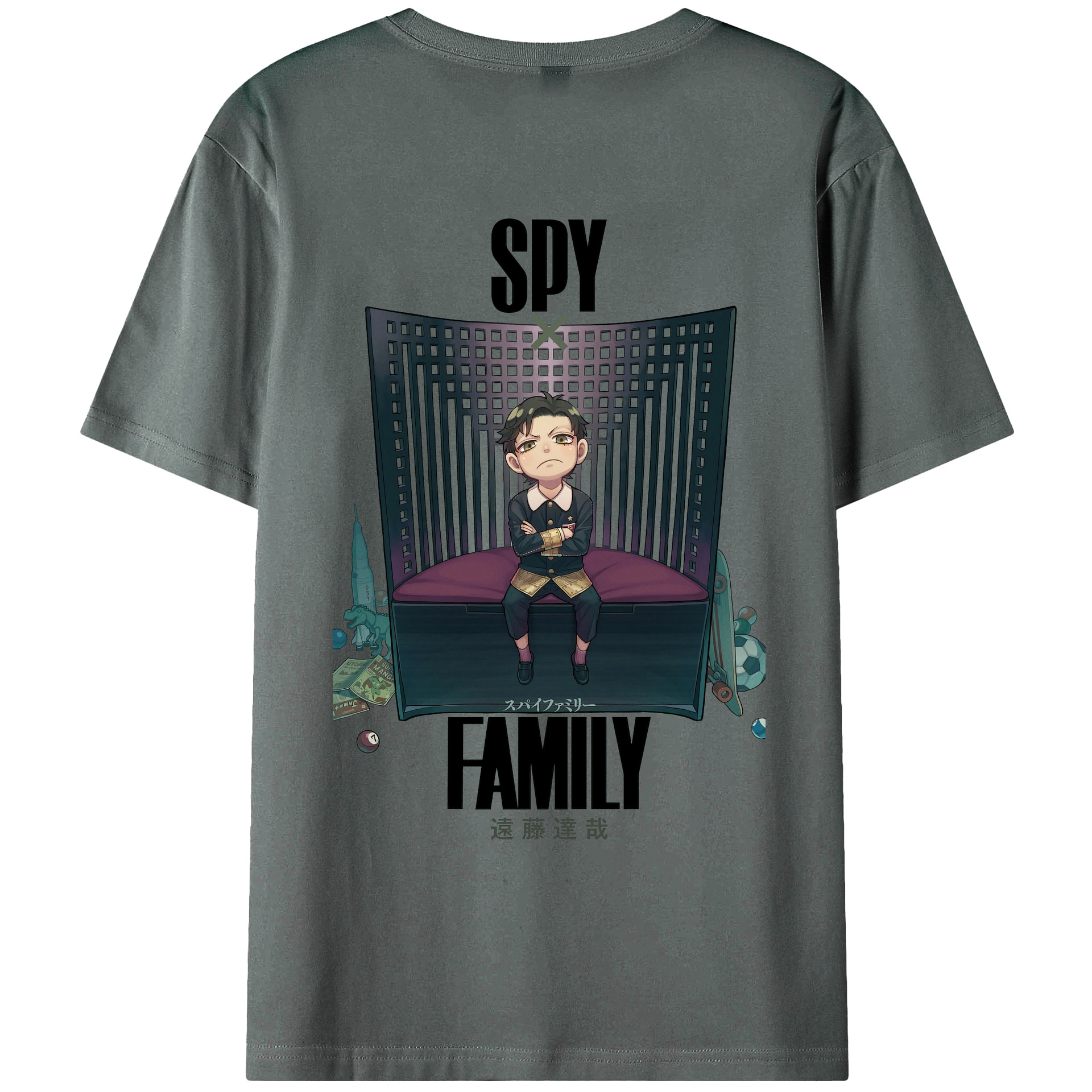 （画像用） SPY×FAMILY间谍家家酒 綿100％ メンズ半袖Tシャツ（バックプリント） 通気性